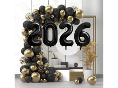 Zestaw balonów do girlandy balonowej na Sylwestra 2026 - 111 szt.