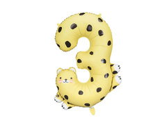 Balon foliowy cyfra 3 Gepard - 75 cm - 1 szt.