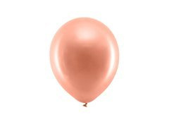 Balony Rainbow metaliczne różowo złote - 23 cm - 10 szt.