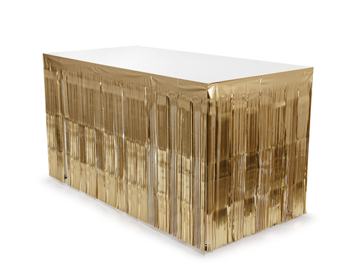 Skirting złoty satynowy - 80 x 300 cm - 1 szt.