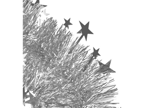 Łańcuch z gwiazdkami srebrny - 200 cm - 1 szt.