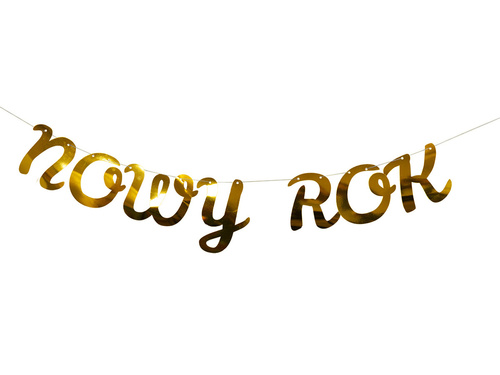 Baner papierowy Nowy Rok złoty - 105 cm - 1 szt.