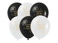 Balony lateksowe Happy New Year - 25 cm - 6 szt.