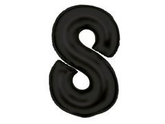 Balon foliowy satynowy cyfra 8 czarny - 86 cm - 1 szt.