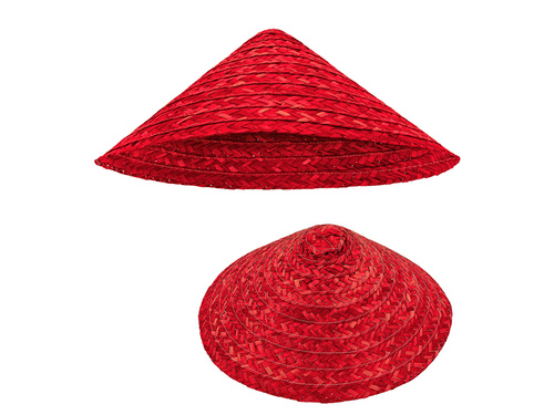 Kapelusz chiński czewony - 1 szt.