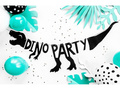Baner urodzinowy Dino Party - 20 x 90 cm - 1 szt.