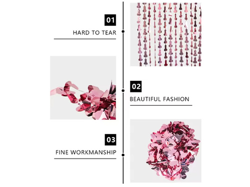 Kurtyna Peniski różowe złoto - 100x200 cm - 1 szt.