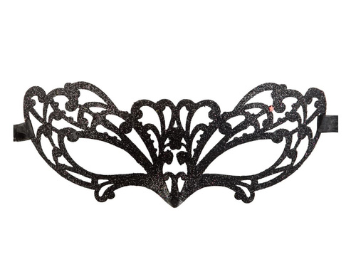 Brokatowa maska karnawałowa czarna - 1 szt.