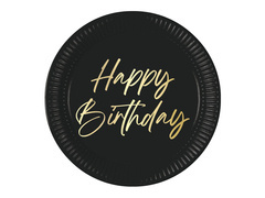Talerzyki urodzinowe Happy Birthday - 23 cm - 8 szt.