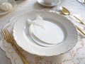 Podkładki pod talerze złote listki - białe - 35,5 cm - 6 szt.