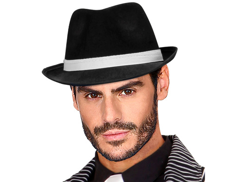 Kapelusz gangstera czarny - 1 szt.