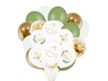 Zestaw balonów komunijnych zielono- złoty - 22 szt.