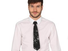 Krawat z cekinami czarny - 1 szt.