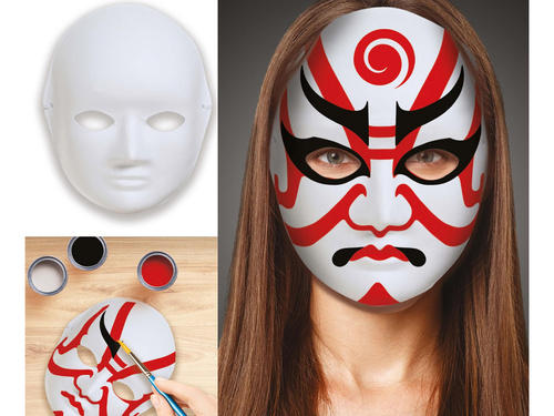 Maska papierowa biała DIY - 1 szt.