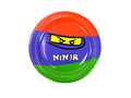 Talerzyki papierowe na urodziny Ninja - 18 cm - 6 szt.
