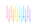 Świeczki urodzinowe świderki kolorowe - 6 cm - 12 szt.