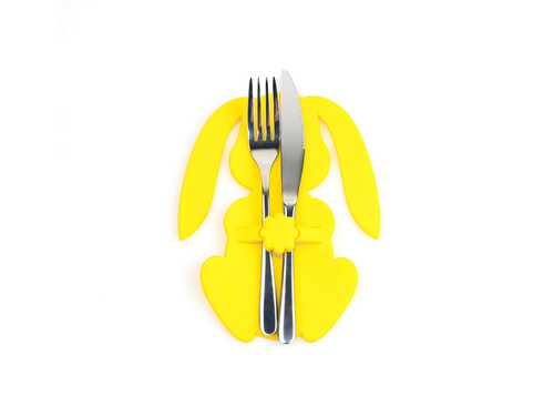 Etui na sztućce ze sztywnego filcu - Zajączek Wielkanocny - 2 szt.