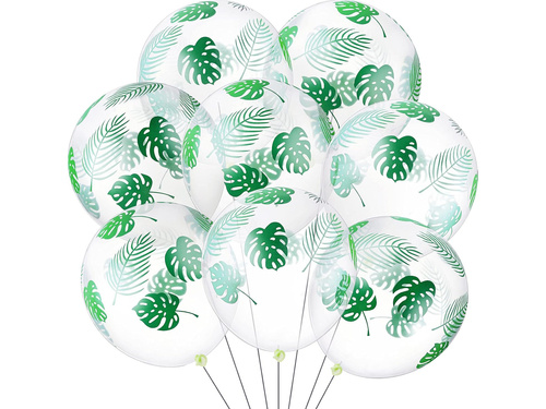 Balony lateksowe Liście tropikalne - 27 cm - 5 szt.