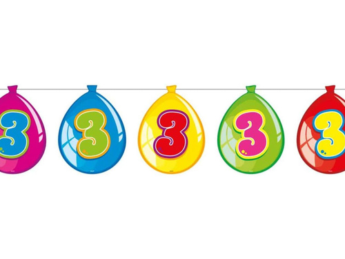Baner flagi baloniki z cyfrą 3 - 10 m - 1 szt.