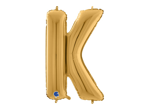 Balon foliowy złota litera K - 66 cm - 1 szt.
