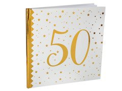 Księga gości biała z nadrukiem 50 - 24 cm x 24 cm