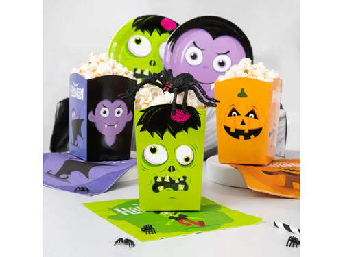 Pudełka halloweenowe na popcorn Monsters - 6 szt.