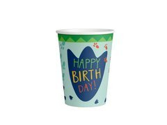 Kubeczki papierowe Dinozaury - 250 ml - 8 szt.