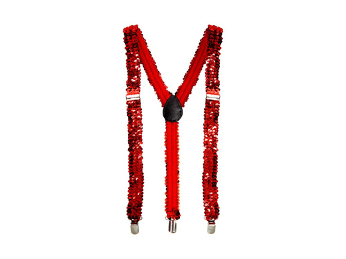 Czerwone cekinowe szelki