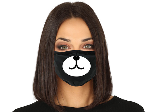 Maseczka na twarz materiałowa 3-warstwowa Miś - 1 szt.