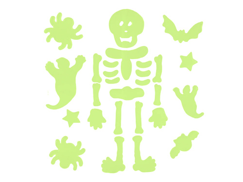 Naklejki żelowe na szybę fluorescencyjne Szkielet - 1 komplet