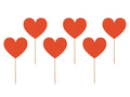 Pikery na babeczki Serduszka czerwone - 6 szt.