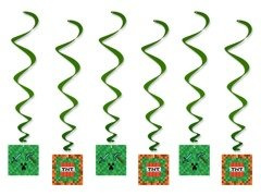 Dekoracja wisząca urodzinowa Piksele - 6 szt.