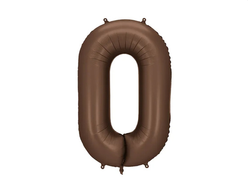 Balon foliowy brązowa cyfra 0 - 86 cm - 1 szt.
