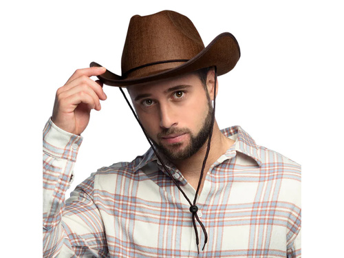 Kapelusz kowbojski brązowy - 1 szt.