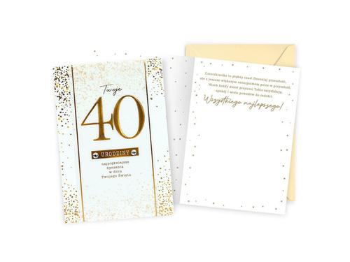 Kartka na czterdzieste urodziny - 16.6 x 11.7 cm - 1 szt.