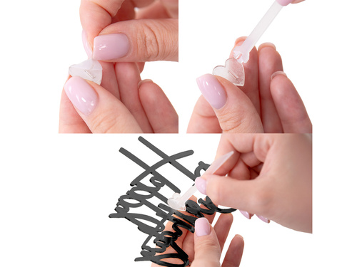 Topper na bok tortu Happy Birthday - czarny - 1 szt.