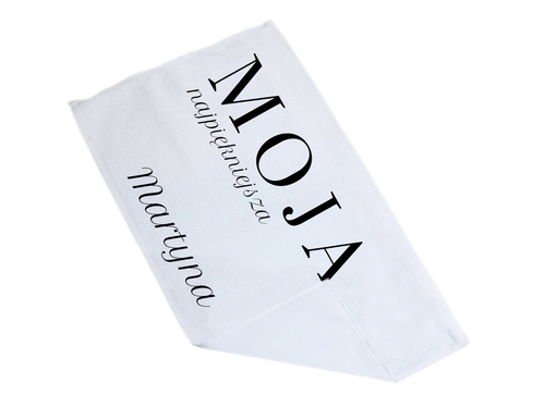 Ręcznik personalizowany Moja najpiękniejsza na Walentynki - 30x50 cm