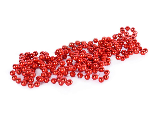 Łańcuch z perełkami czerwony - 8 mm - 1 szt.