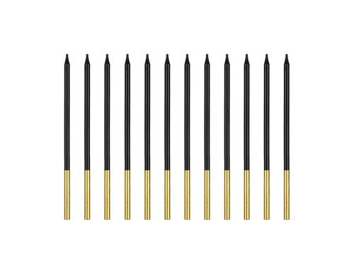 Świeczki urodzinowe czarne - 14 cm - 12 szt.