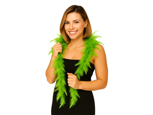 Boa z piór - zielone - 190 cm