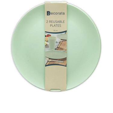 Talerzyki plastikowe wielokrotnego użytku miętowe - 25 cm - 2 szt.