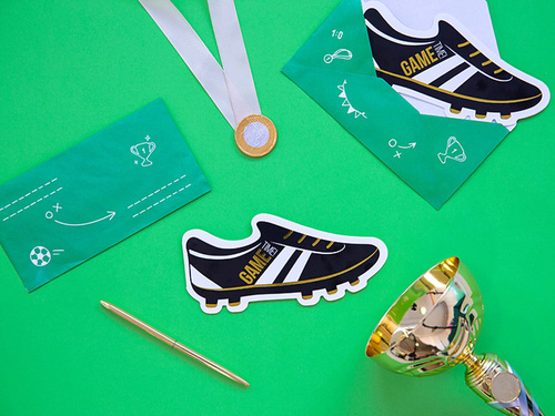 Zaproszenia urodzinowe But Piłkarski - 6 szt.