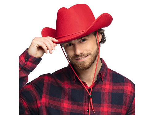Kapelusz kowbojski czerwony - 1 szt.