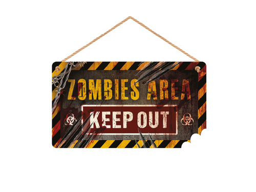 Znak Zombies area - 20 x 35 cm - 1 szt.