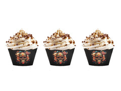 Papilotki na babeczki Dia de los muertos - 6 szt.