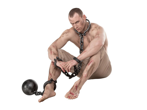 Kajdany z łańcuchem na ręce i szyję - 100 cm - 1 szt.