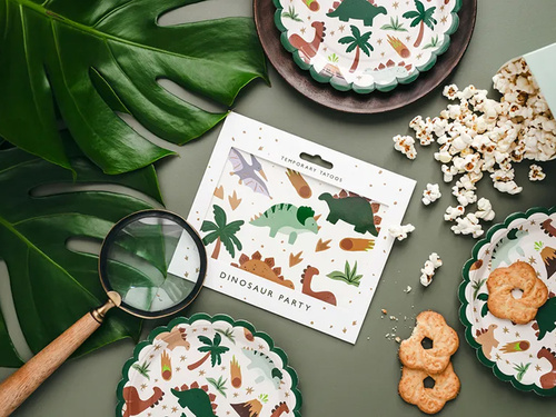 Talerzyki papierowe na urodziny Dinozaury - 18 cm - 6 szt.