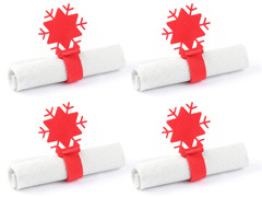 Serwetnik ze wzorem świątecznym - Śnieżynka - 21 cm - 4 szt.