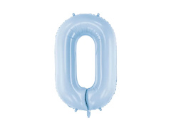 Balon foliowy mglisty niebieski cyfra 0 - 86 cm - 1 szt.