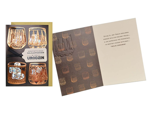 Kartka urodzinowa z kopertą Drink - 1 szt.